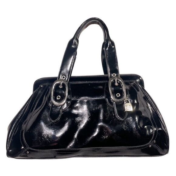 Liz Claiborne Black Patent Shoulder Bag - Picture 1 of 7